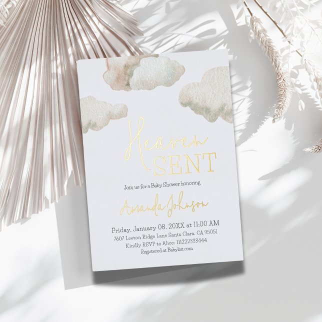 Invitation En Aluminium Dreamy Heaven envoyé Blue Boy Baby shower (Créateur téléchargé)