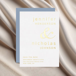 Invitation En Aluminium Dusty Blue Ampersand Wedding Enregistrer La Date O