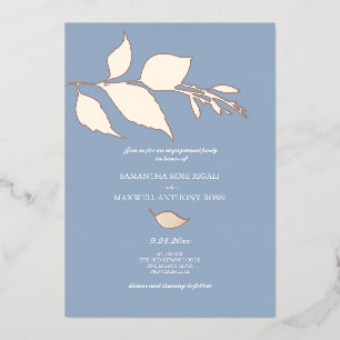 Invitation En Aluminium Dusty Blue Rose Gold