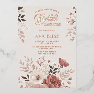 Invitation En Aluminium Dusty Blush Floral Fête des mariées