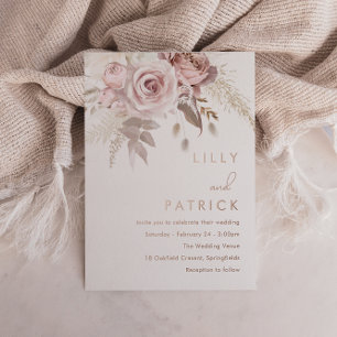 Invitation En Aluminium Dusty Rose & Blush Mariage Real Rose Gold