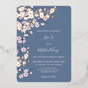 Invitation En Aluminium Dusty Rose Rose Gold Cherry Mariage