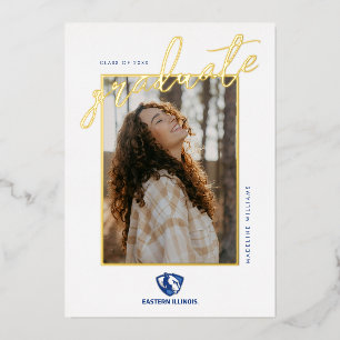 Invitation En Aluminium Eastern Illinois Panthers Head and Wordmark Logo