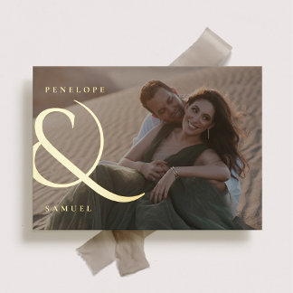 Invitation En Aluminium Éclairer l'Ampersand Wedding Enregistrer la date