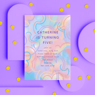 Invitation En Aluminium Éclats arc-en-ciel