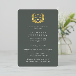 Invitation En Aluminium École de droit vert/Diplôme de droit