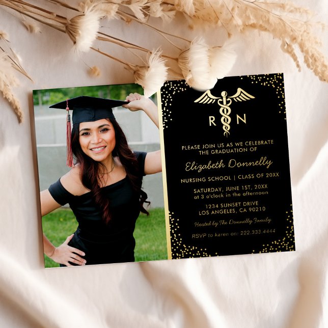 Invitation En Aluminium École de soins infirmiers Photo Graduation Party R (Créateur téléchargé)