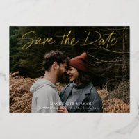Économie de date de mariage moderne en or minimali