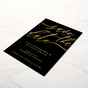 Invitation En Aluminium Économisez la date de mariage écriture noire