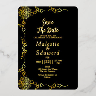 Invitation En Aluminium Économisez la date de mariage luxueuse en acryliqu