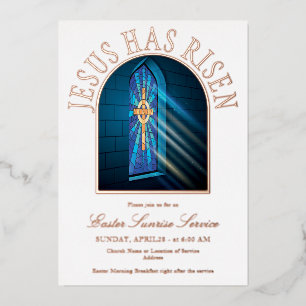 Invitation En Aluminium Église du service du matin de Pâques de Jésus est