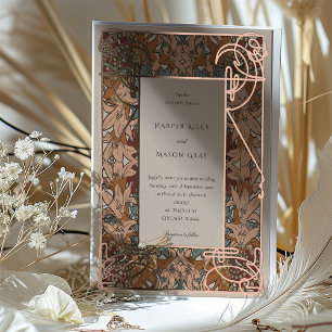 Invitation En Aluminium Élégance automnale Art nouveau Mariage