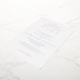 Invitation En Aluminium Élégance blanche simple Vintage Argent