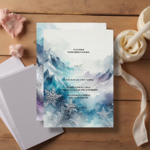 Invitation En Aluminium Elégance Frostée Aquarelle moderne Icy Silver