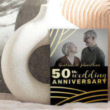 Élégant 50e anniversaire de Mariage Black & Gold