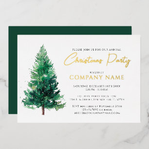 Invitation En Aluminium Élégant arbre de Noël moderne Parti d'entreprise