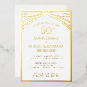 Invitation En Aluminium Élégant Arc 60ème Mariage Anniversaire de la fête 