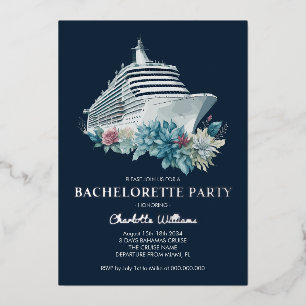 Invitation En Aluminium Elégant Bachelorette Party Cruise Ship