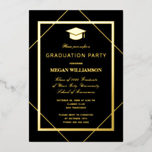 Invitation En Aluminium Élégant classique classique classique fête de grad