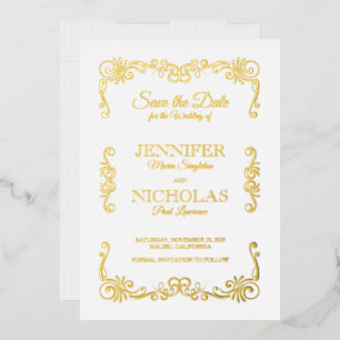 Invitation En Aluminium Élégant classique et Vintage Mariage formel