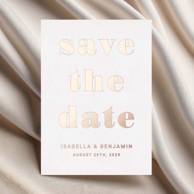 Invitation En Aluminium Élégant Enregistrer La Date Mariage Rose Gold Foil (Elegant Save The Date Wedding Rose Gold Foil Foil Invitation)
