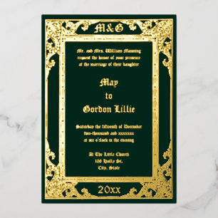 Invitation En Aluminium Élégant Ère Victorienne 1877 