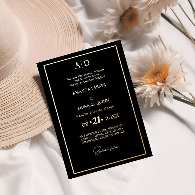 Invitation En Aluminium Élégant et romantique ivoire et Mariage de monogra (Créateur téléchargé)