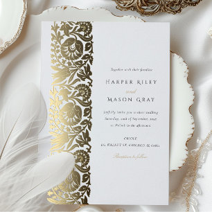 Invitation En Aluminium Élégant Faire Mariage Ivoire Beige