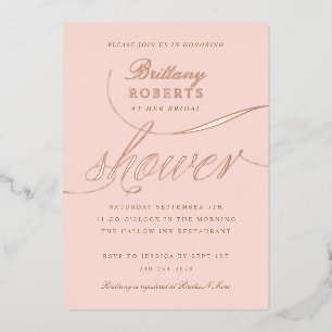Invitation En Aluminium Elégant Fête des mariées Blush Rose Gold