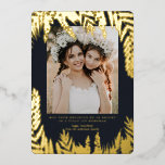 Invitation En Aluminium Élégant feuillage | Hanoukka Photo Collage Card<br><div class="desc">Hanukkah... La fête des lumières est ici. Allumez la menorah, jouez avec le dreidel et festoyez sur les latkes et le sufganiyot. Célébrez l'esprit d'Hanoukka avec des amis, en famille avec nos magnifiques cartes photos. Cette carte Hanoukka élégante est un thème de vacances moderne et époustouflant, parfait pour tous ceux...</div>