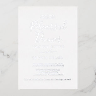 Invitation En Aluminium Élégant Feuille d'Argent Dîner de Répétition de