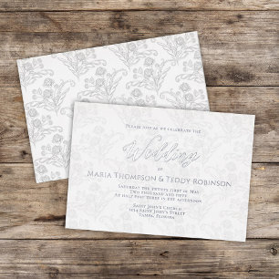 Invitation En Aluminium Élégant Floral Simple Foliage Script de calligraph