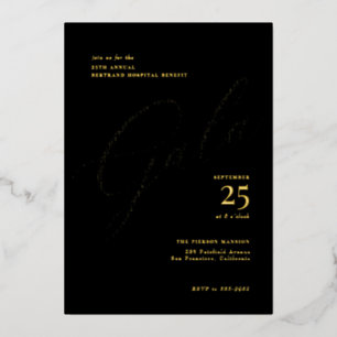 Invitation En Aluminium Élégant Gala de calligraphie de Cravate noire d'en