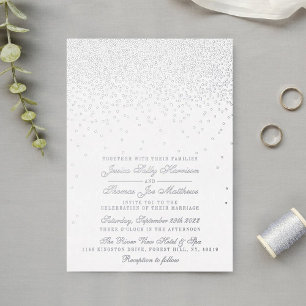 Invitation En Aluminium Élégant Glam Confetti Mariage Real
