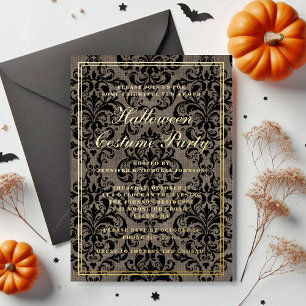 Invitation En Aluminium Élégant gothique Halloween Costume Party Gold