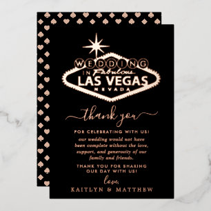 Invitation En Aluminium Elégant Las Vegas Destination Merci de mariage