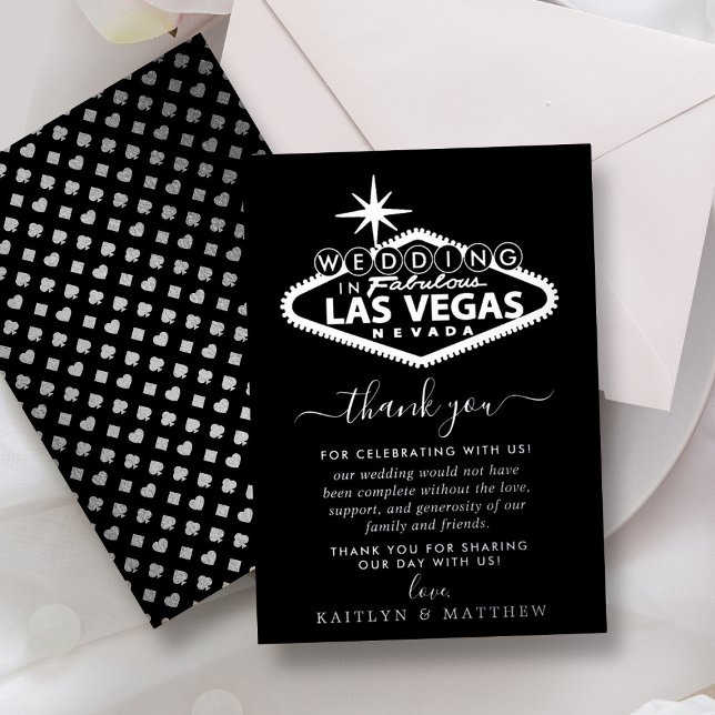 Invitation En Aluminium Elégant Las Vegas Destination Merci de mariage (Créateur téléchargé)
