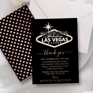 Invitation En Aluminium Elégant Las Vegas Destination Merci de mariage