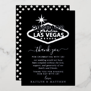 Invitation En Aluminium Elégant Las Vegas Destination Merci de mariage