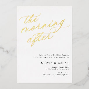 Invitation En Aluminium Élégant Le Matin Après Brunch Mariage