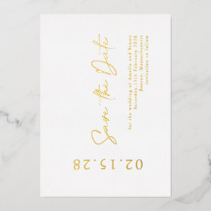 Invitation En Aluminium Élégant Luxe Feuille d'Or Save the Date Feuille