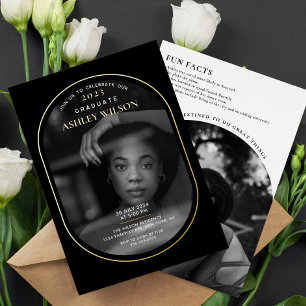 Invitation En Aluminium Elégant Luxe Photo Graduation