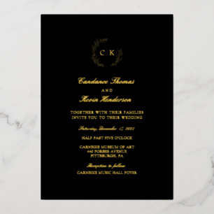 Invitation En Aluminium Élégant mariage à monogramme 