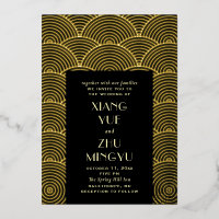 Élégant mariage asiatique en or noir. Chinois clas