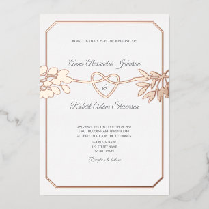 Invitation En Aluminium Élégant Mariage botanique en or