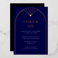 Élégant Mariage d'arc bleu Art déco de la marine