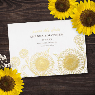 Invitation En Aluminium Élégant Mariage de automne Sunflower Enregistrer l