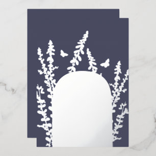 Invitation En Aluminium Élégant mariage de jardin avec feuilles et papillo