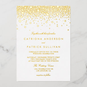 Invitation En Aluminium Élégant Mariage de points de confetti à huile pres