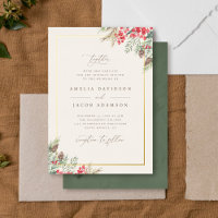 Élégant mariage de verdure d'hiver à l'aquarelle